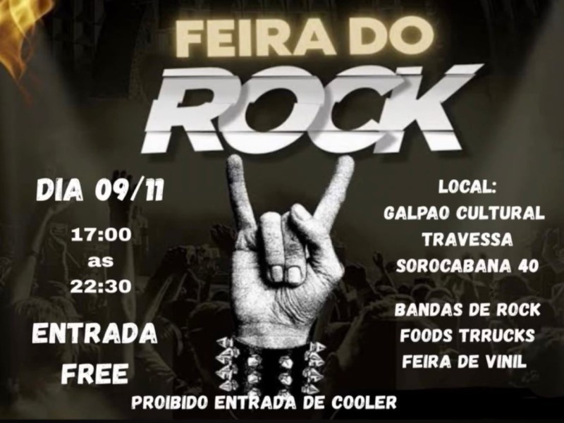 Feira do Rock acontece neste domingo, 9, no Galpão Cultural