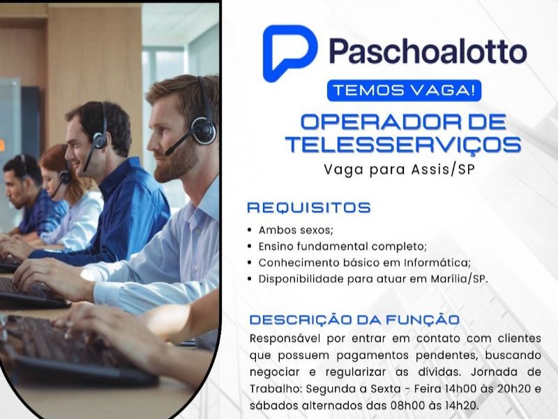 Assis realiza mutirão do emprego com a empresa Paschoalotto