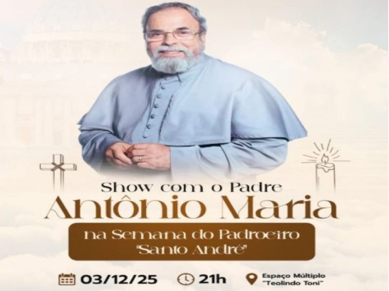 Padre Antônio Maria se apresenta em Tarumã nesta quarta-feira, 3