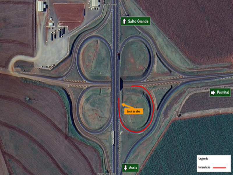 CART interdita alça da Raposo em Palmital para manutenção