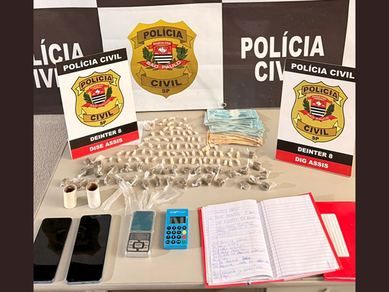 Polícia Civil estoura ponto de tráfico e prende dois em Assis