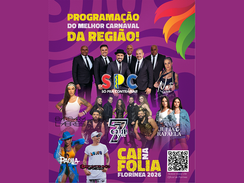 Cai na Folia Florínea 2026 deve movimentar a região