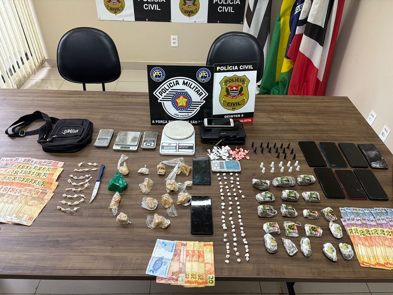 Operação Jacarandá prende dois por tráfico e apreende drogas em Paraguaçu Paulista