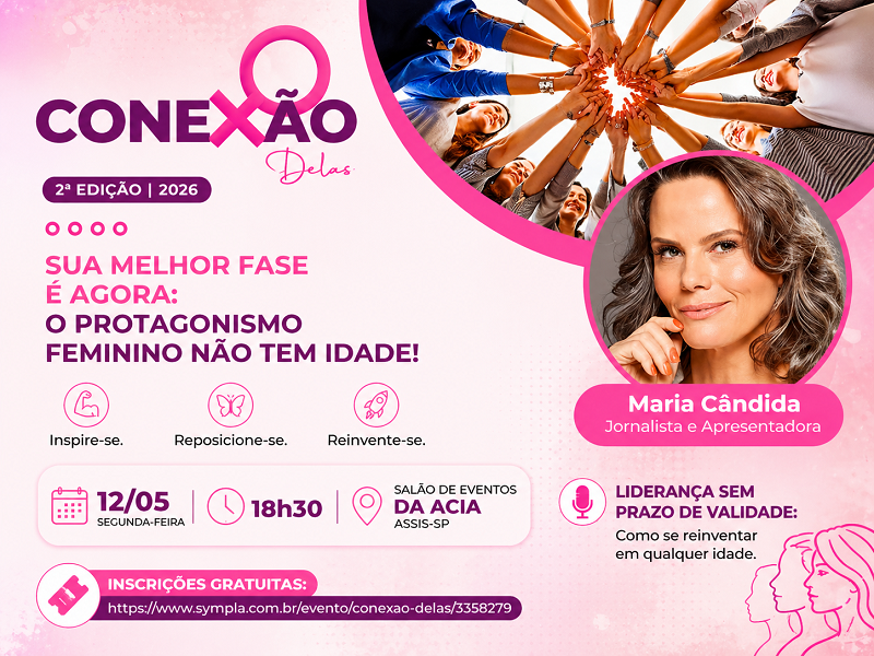 Maria Cândida vem a Assis para palestra gratuita sobre reinvenção feminina