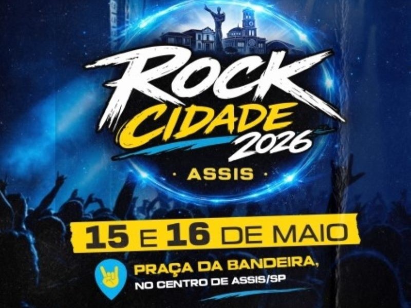 Assis revive o Rock Cidade 2026 a partir desta sexta-feira, 15, na Praça da Bandeira