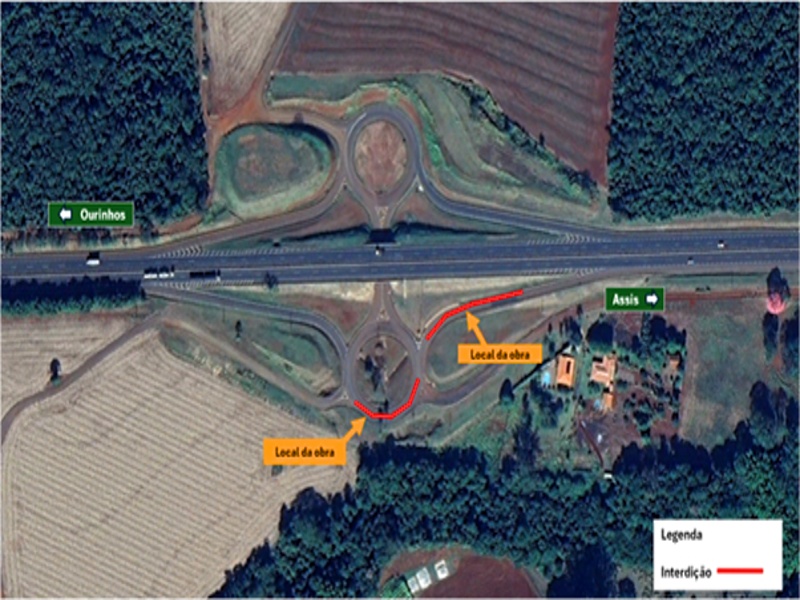 CART interdita alças da Raposo para manutenção de pavimento, em Assis
