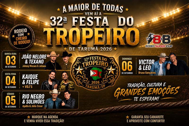 Camarotes seguem à venda para a 32ª Festa do Tropeiro de Tarumã