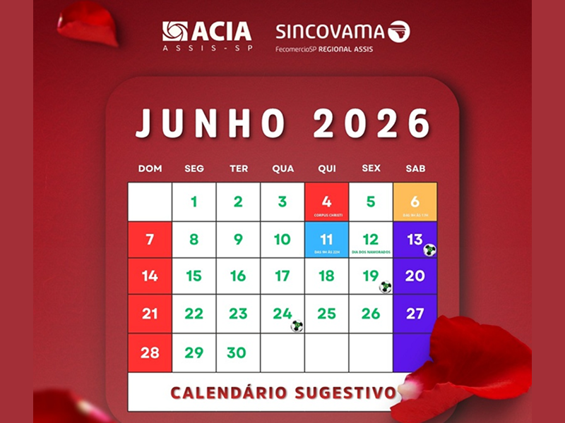 Comércio de Assis terá horário especial para o Dia dos Namorados