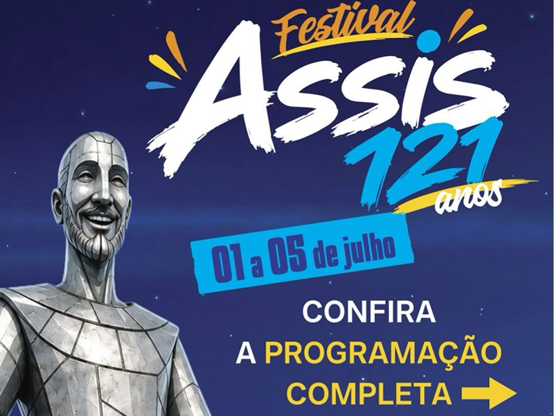 Festa dos 121 anos de Assis começa no dia 27 de junho