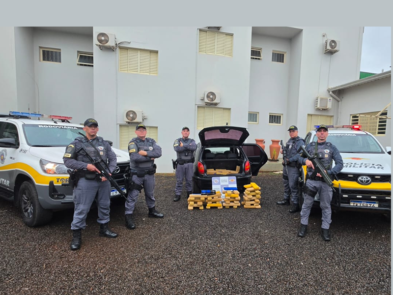 TOR prende dupla com 148 kg de maconha e causa prejuízo de R$ 300 mil ao crime em Maracaí