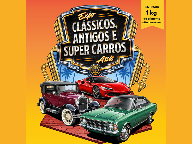 Expo Clássicos, Antigos e SuperCarros promete reunir carros históricos, música e solidariedade